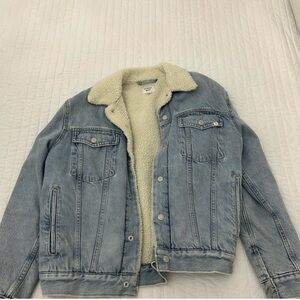 Sunday Best Cream Sherpa Lined Denim Jacket